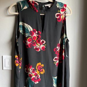 FALL FLORAL KEYHOLE BLOUSE